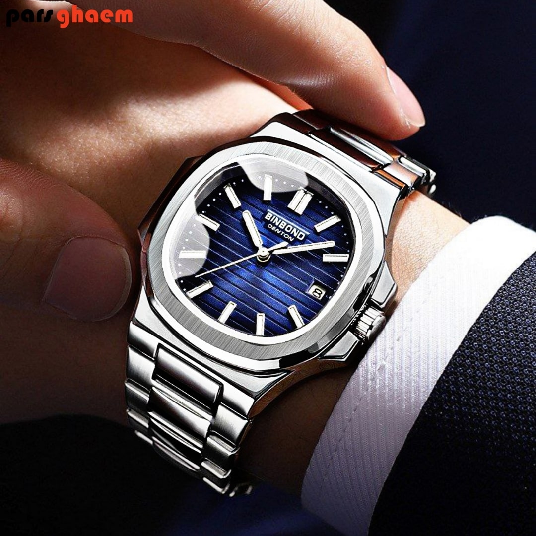 ساعت مچی مردانه BIN BAND نیو فیس ضد آب و شب نما - تصویر 4