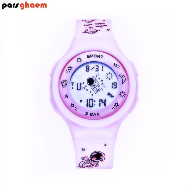 ساعت مچی بچگانه و دخترانه sport watch طرح کهکشانی صورتی