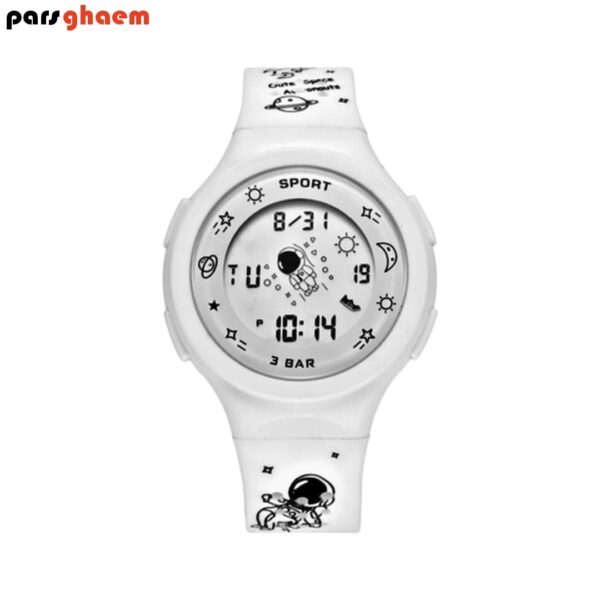 ساعت مچی بچگانه و دخترانه sport watch طرح کهکشانی سفید