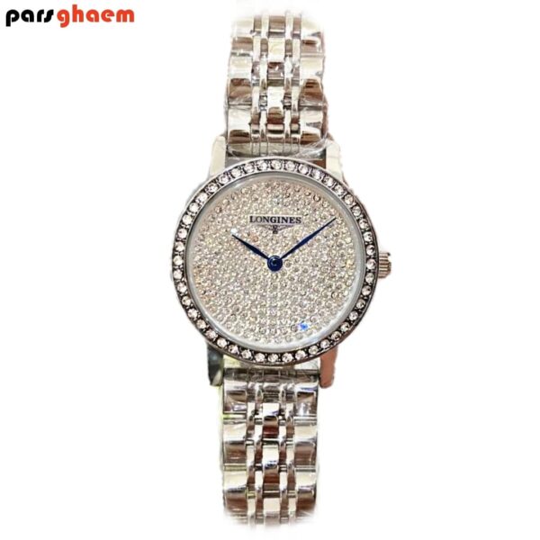 ساعت مچی زنانه LONGINES L2570 نیو فیس نگین دار نقره ای