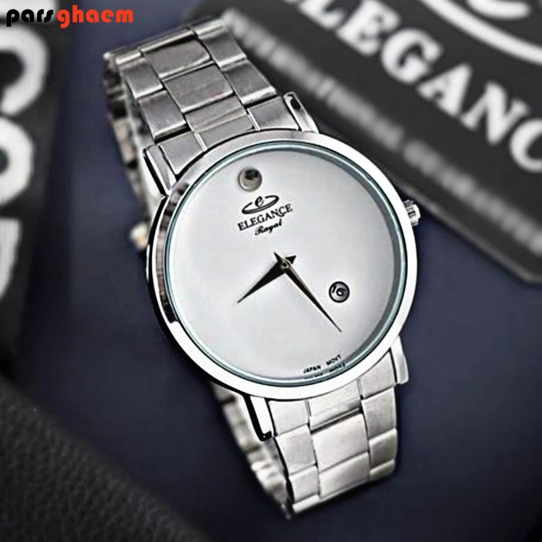 ساعت مچی مردانه ELEGANCE رایال نقره ای صفحه سفید - تصویر 3