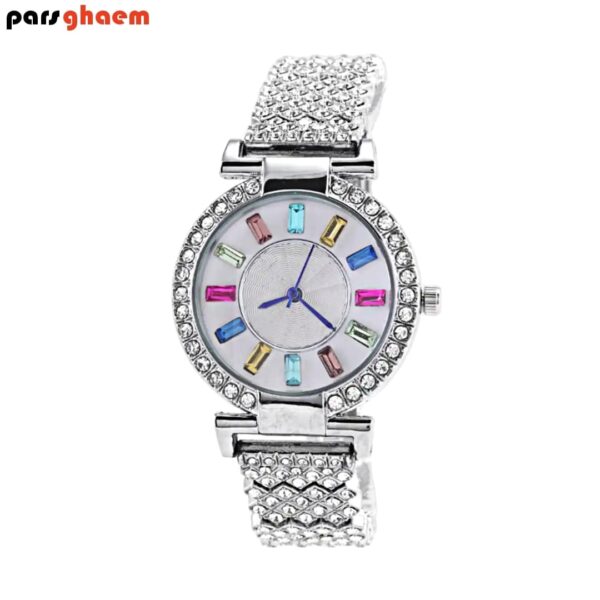 ساعت مچی زنانه و دخترانه Geneva jewelry نگین دار رنگی