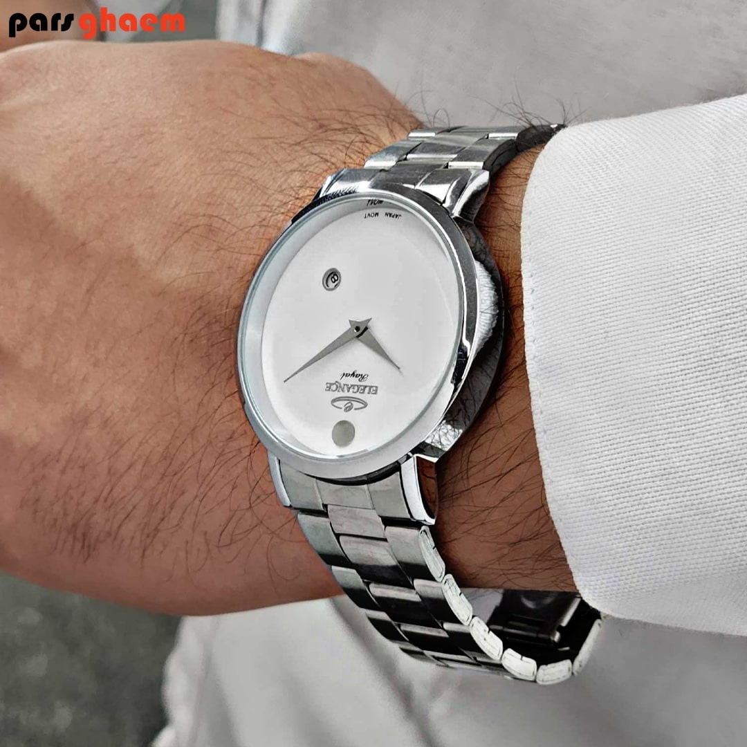 ساعت مچی مردانه ELEGANCE رایال نقره ای صفحه سفید - تصویر 2