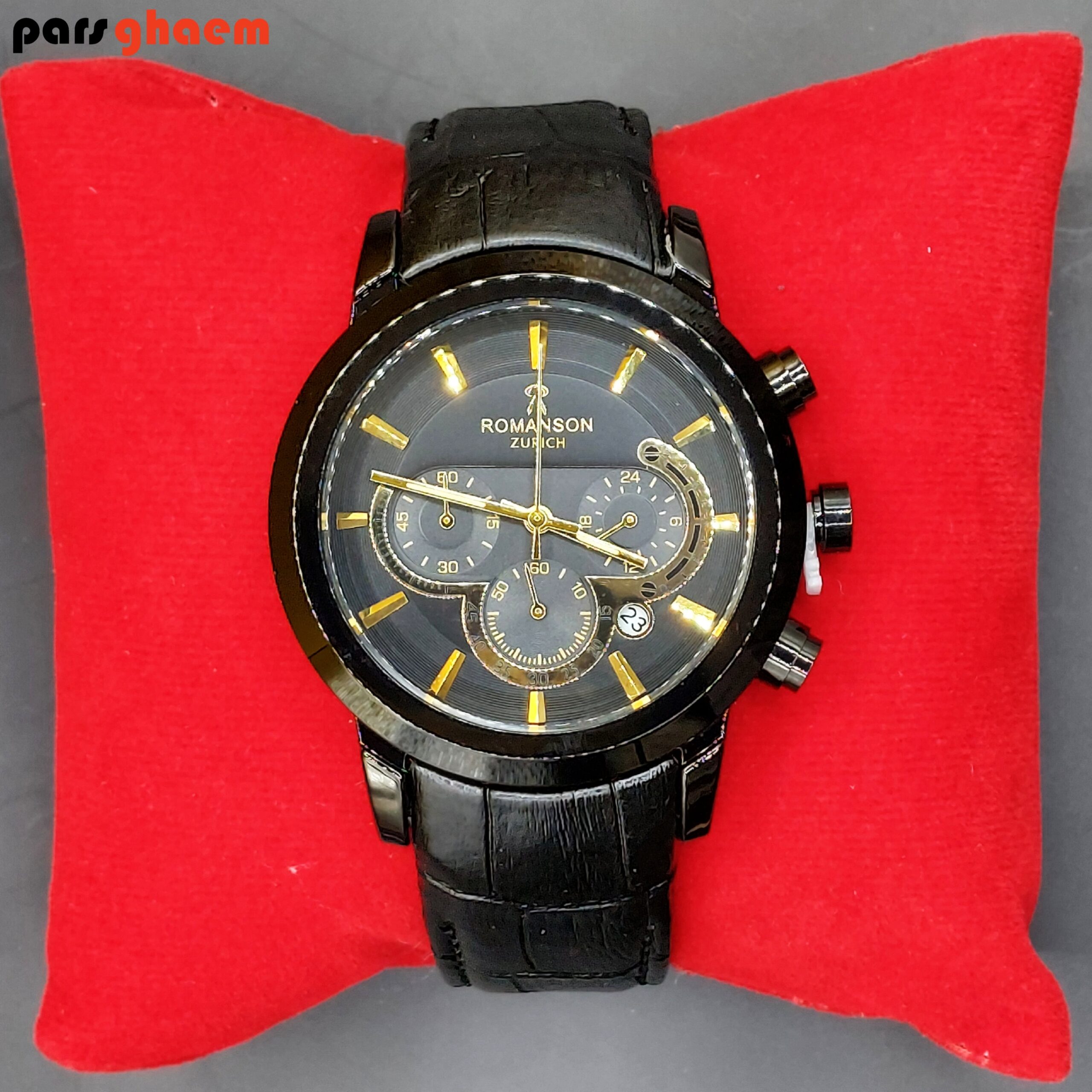 ساعت مچی مردانه رومانسون زوریخ سه موتوره کامل مشکی - تصویر 4